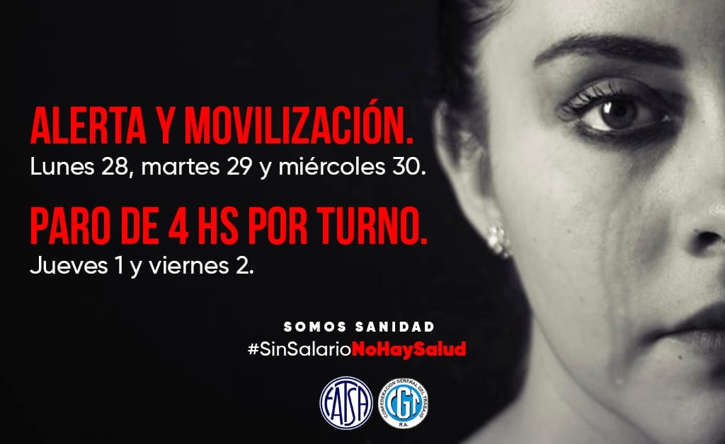 La Federación de Trabajadores de la Sanidad anunció plan de lucha y paro nacional