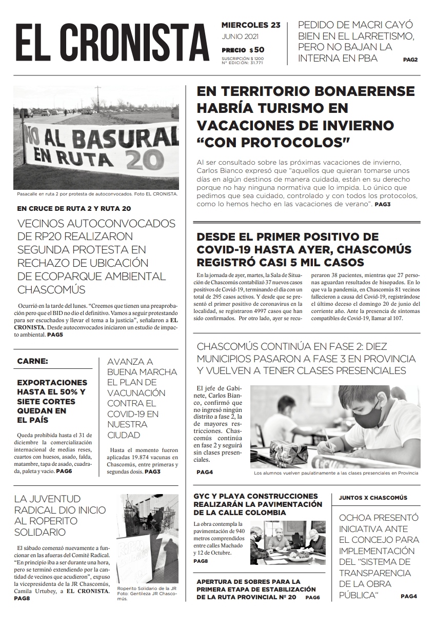 Tapa 23 de junio 2021