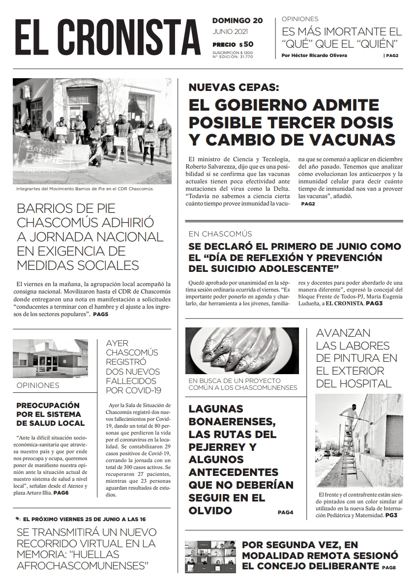 Tapa 20 de Junio 2021