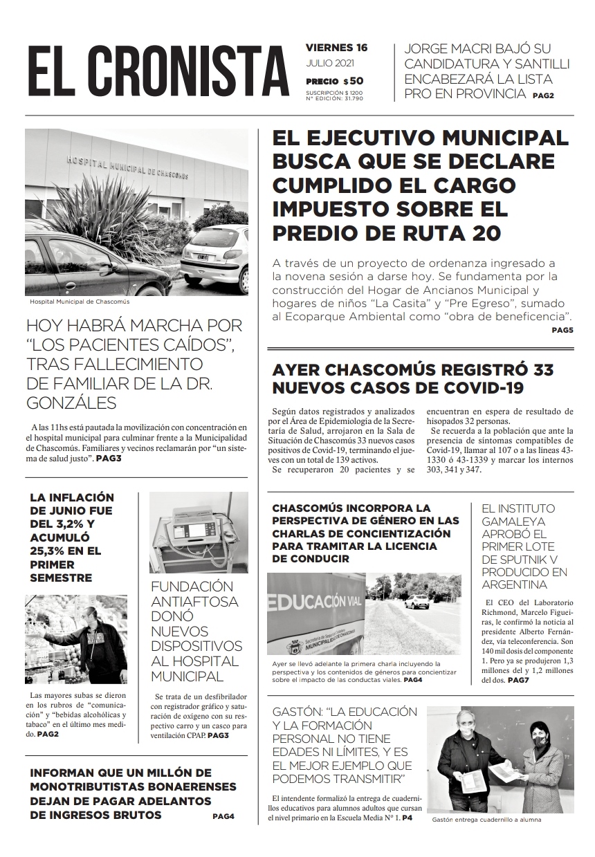 Tapa 16 de julio 2021