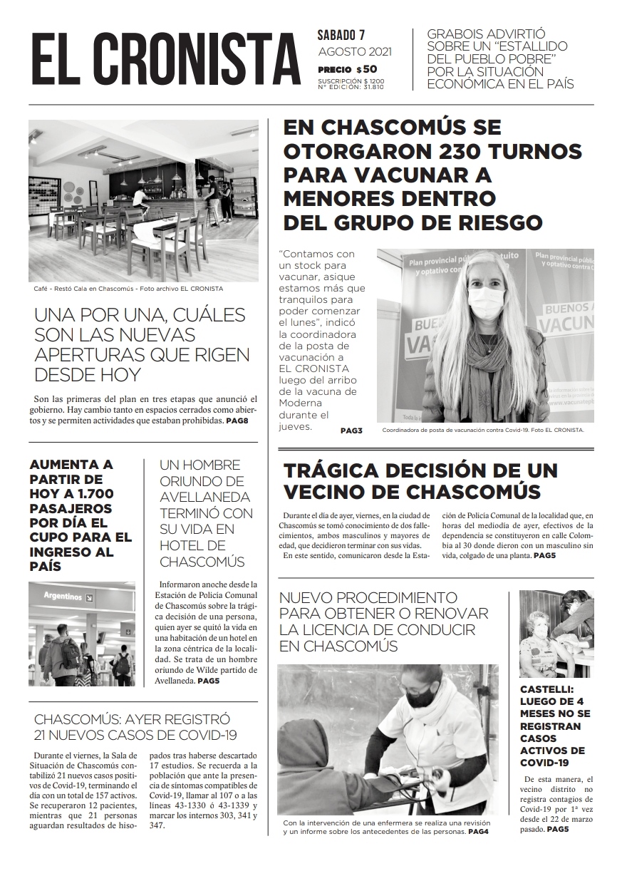 Tapa 7 de agosto 2021