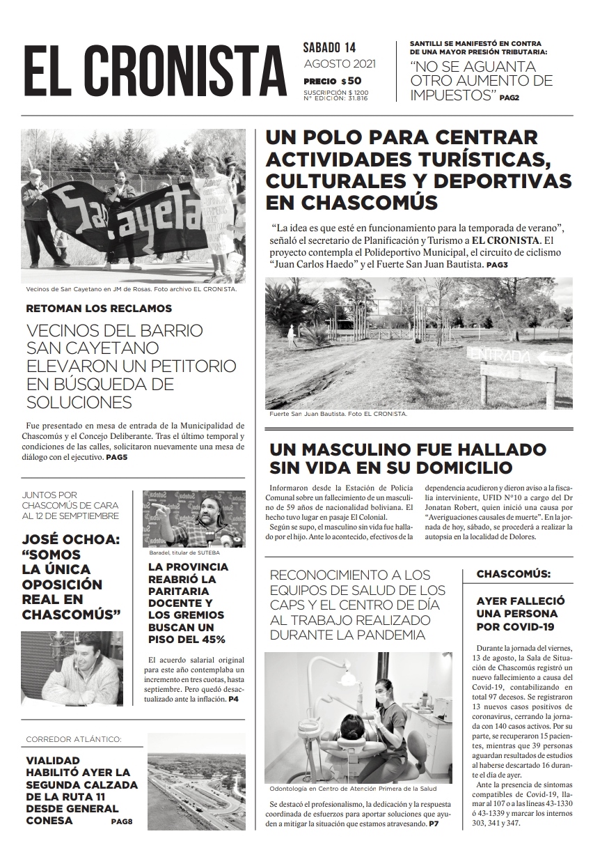 Tapa 14 de Agosto 2021