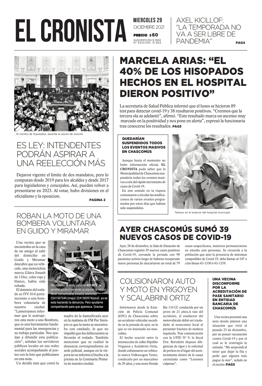 Tapa 29 diciembre 2021