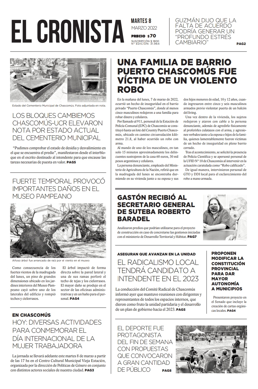 Tapa 8 marzo 2022