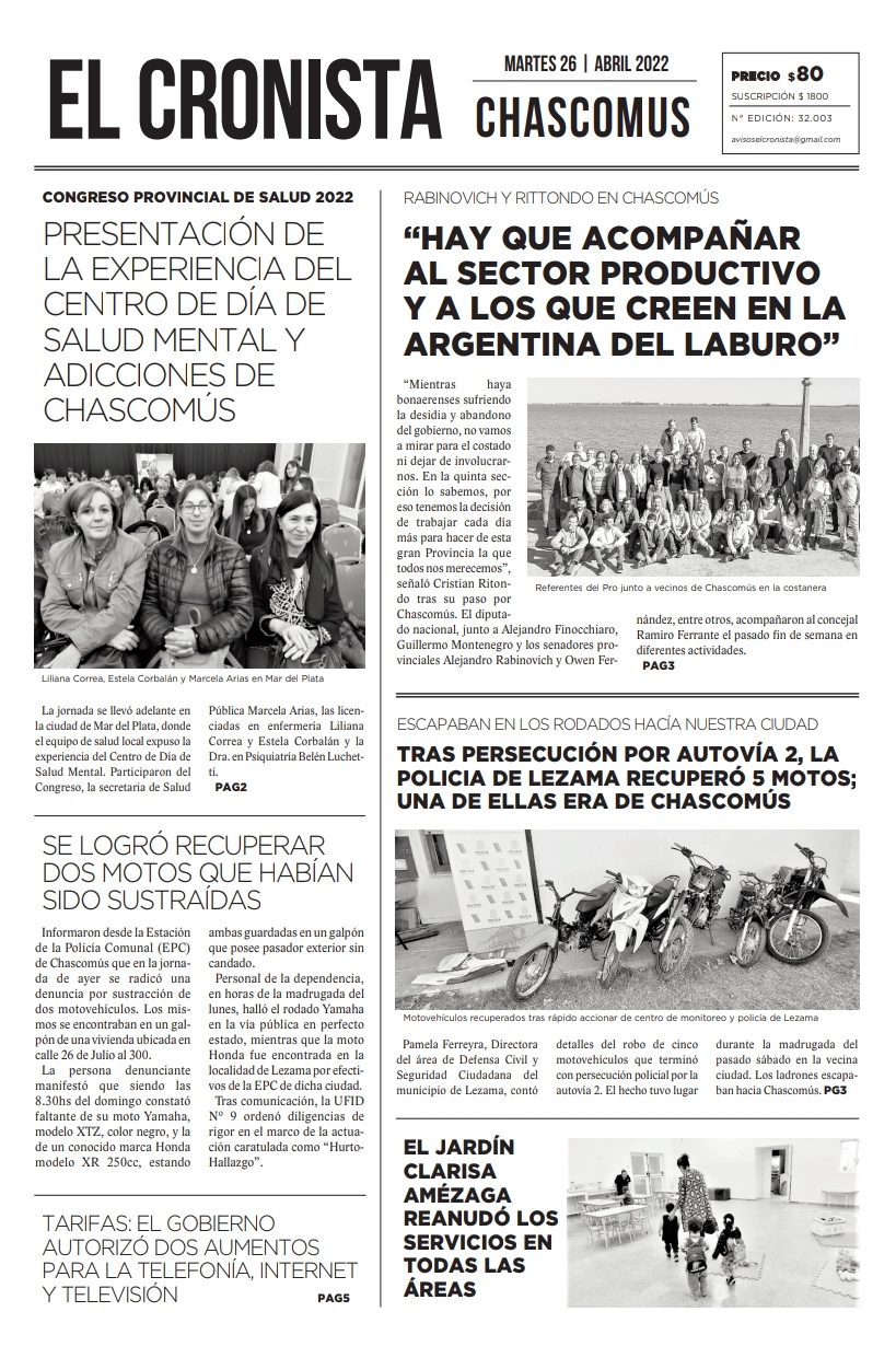 Tapa 26 abril 2022
