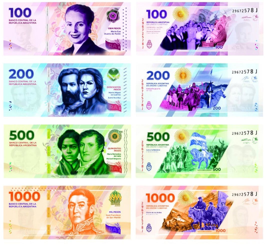 Uno por uno: quiénes son los próceres y heroínas de los billetes