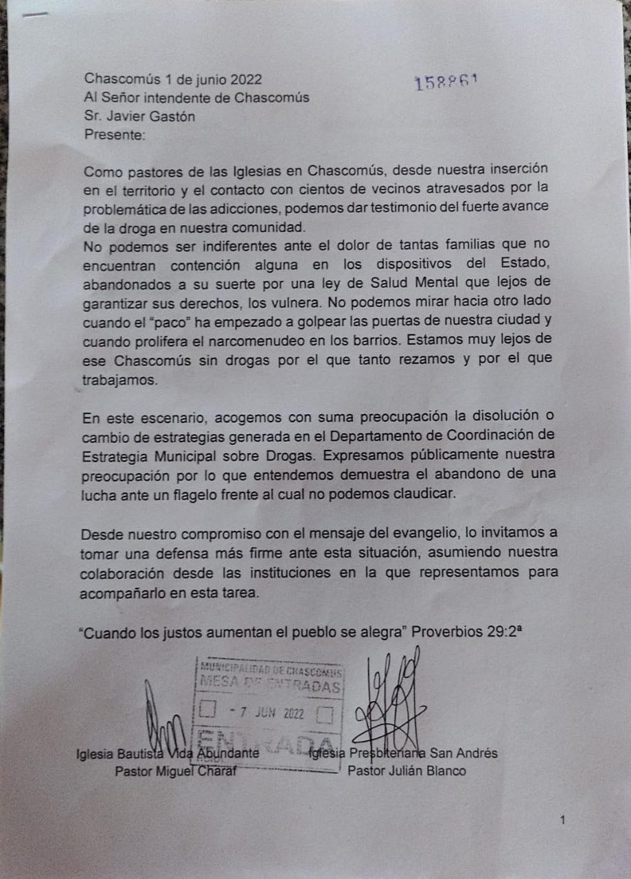 Pastores evangélicos aseguran poder “dar testimonio del fuerte avance de la droga”
