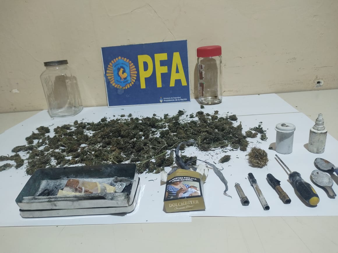 La Policía Federal incauta marihuana e imputan al morador de la vivienda por infracciones a la Ley de Estupefacientes
