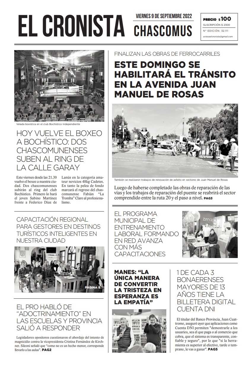 Tapa 9 setiembre 2022