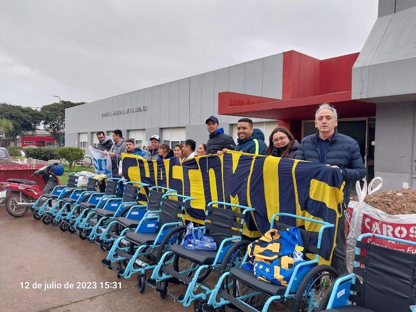 Gestiones de la Peña local de Boca: Donaron nueve sillas de ruedas para el Hospital Municipal y el Hogar de Ancianos de Chascomús