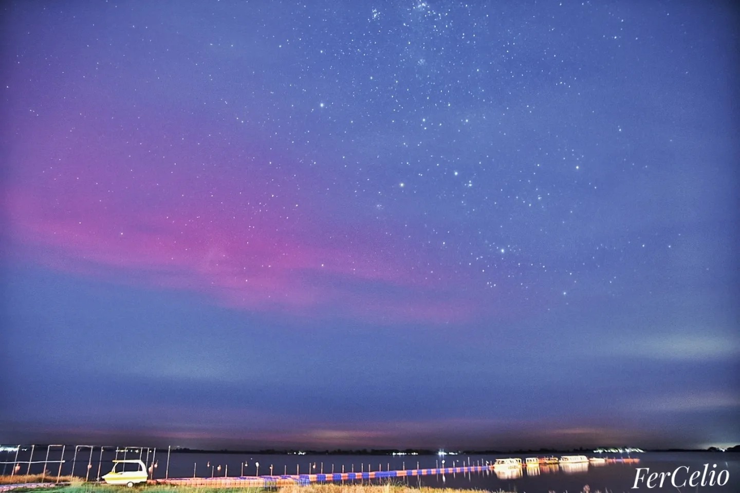 Las auroras australes también se pudieron apreciar en Chascomús