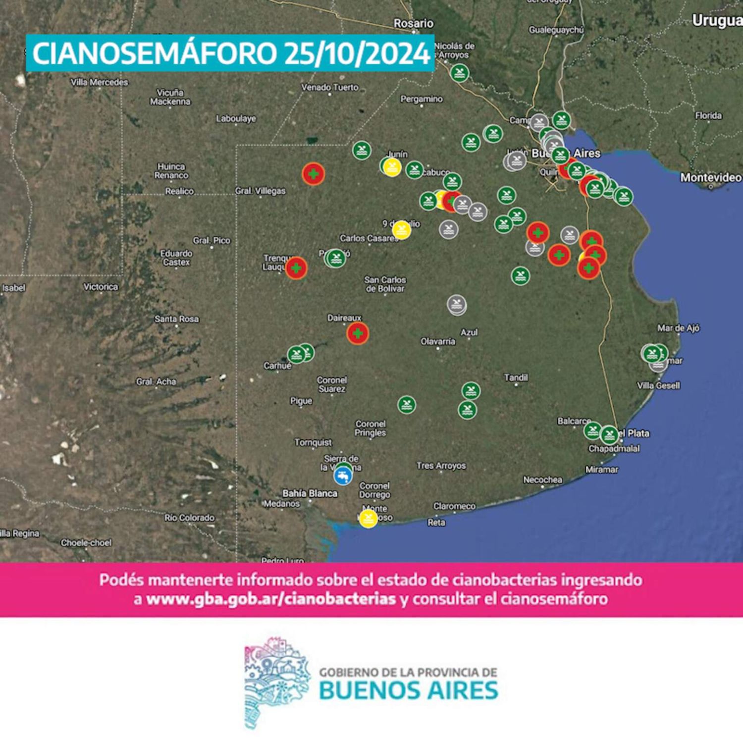 Seis nuevos puntos se suman al monitoreo por cianobacterias