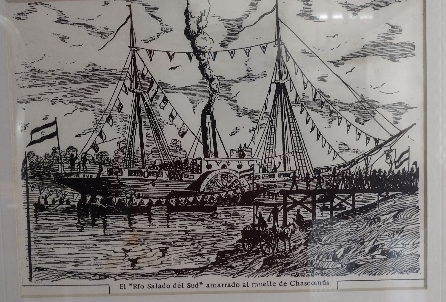 La histórica llegada del vapor Río Salado a Chascomús: Un hecho inédito en medio de una gran inundación