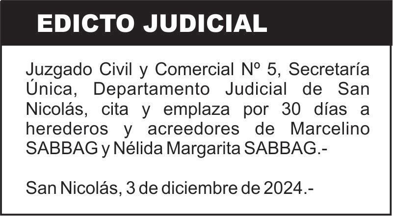 SABBAG MARCELINO Y SABBAG NELIDA MARGARITA S/ SUCESION AB-INTESTATO