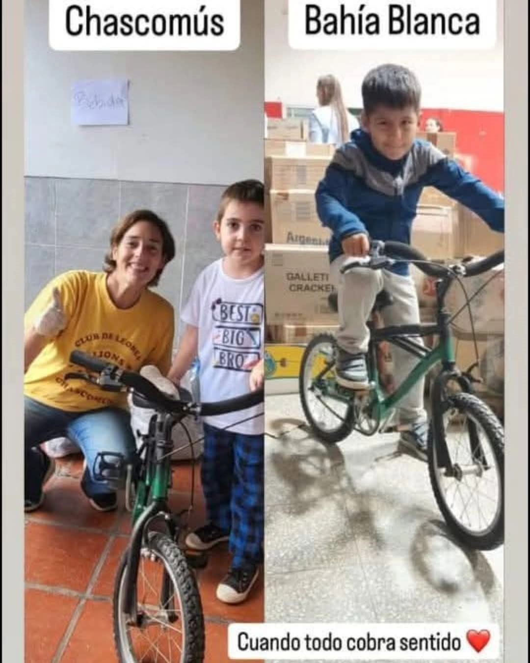 La Foto del Día: Una corazonada que unió a dos niños de Bahía Blanca y Chascomús