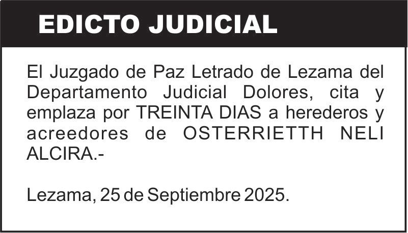 OSTERRIETTH, NELI ALCIRA S/SUCESION AB-INTESTATO