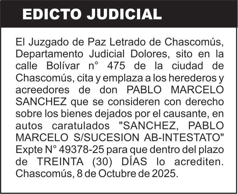 SANCHEZ, PABLO MARCELO S/SUCESION AB-INTESTATO