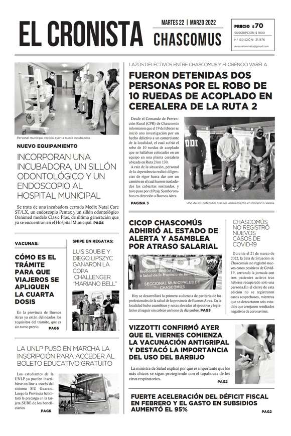 Tapa 22 marzo 2022