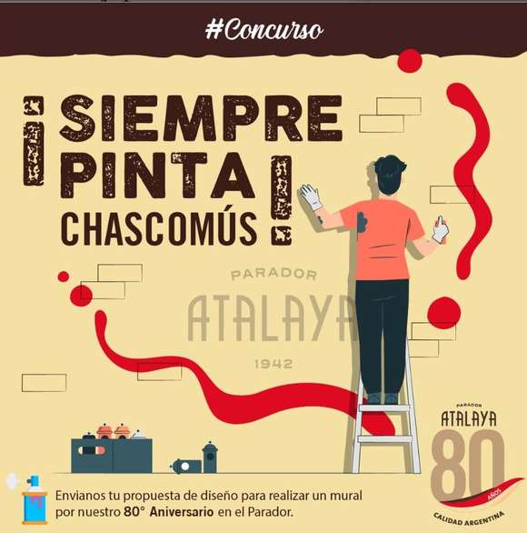 Concurso 80 Aniversario: Atalaya convoca a muralistas de Chascomús