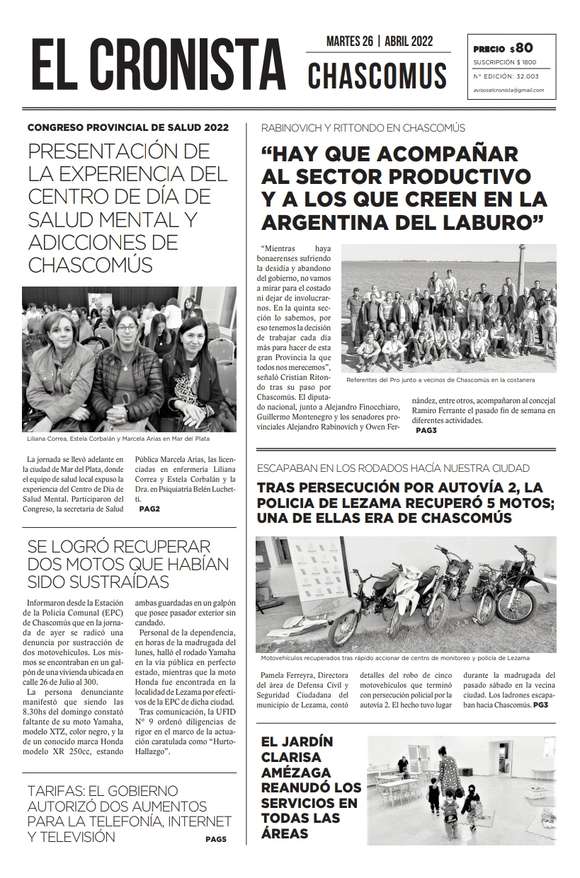Tapa 26 abril 2022