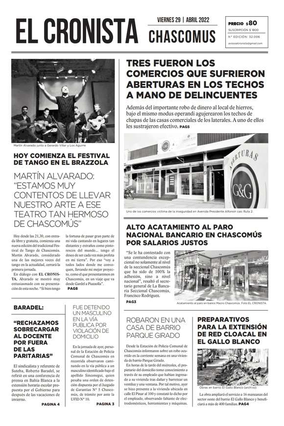 Tapa 29 abril 2022