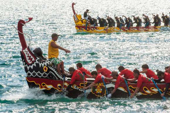 Una delegación china interesada en realizar competencias de botes dragón en Chascomús