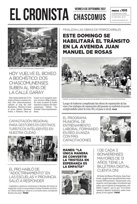 Tapa 9 setiembre 2022