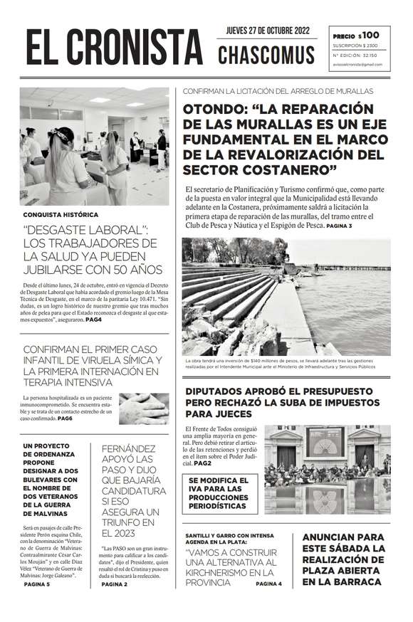 TAPA 27 OCTUBRE 2022