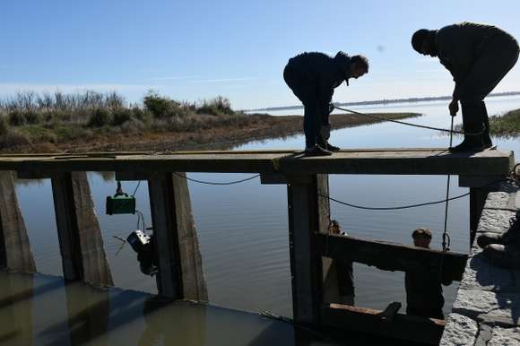 Comenzaron los trabajos de reparación de compuertas en el arroyo Girado