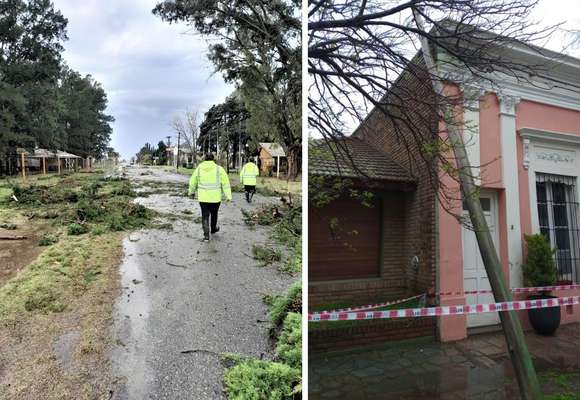 La tormenta dejó como saldo caída de árboles, ramas, postes del servicio eléctrico y de telefónica
