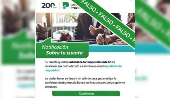 En General Madariaga: A partir de un mail apócrifo del Banco Provincia le robaron casi medio millón de pesos