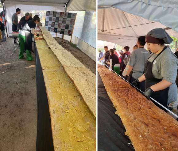 Elaboran en Madariaga el sándwich de milanesa más largo del mundo