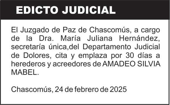 AMADEO, SILVIA MABEL S/SUCESION AB-INTESTATO