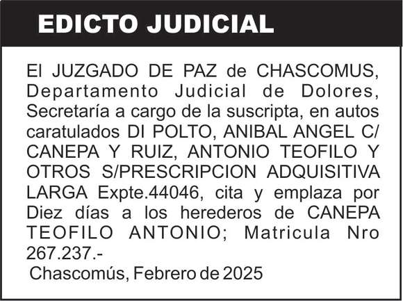 EDICTO JUDICIAL