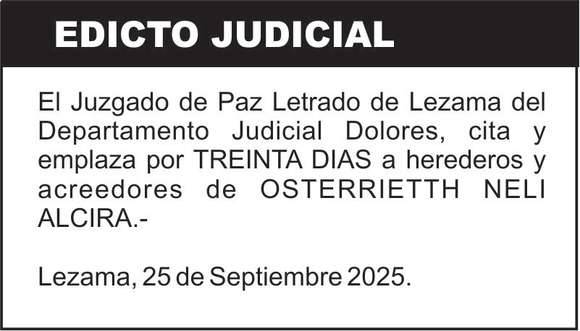 OSTERRIETTH, NELI ALCIRA S/SUCESION AB-INTESTATO