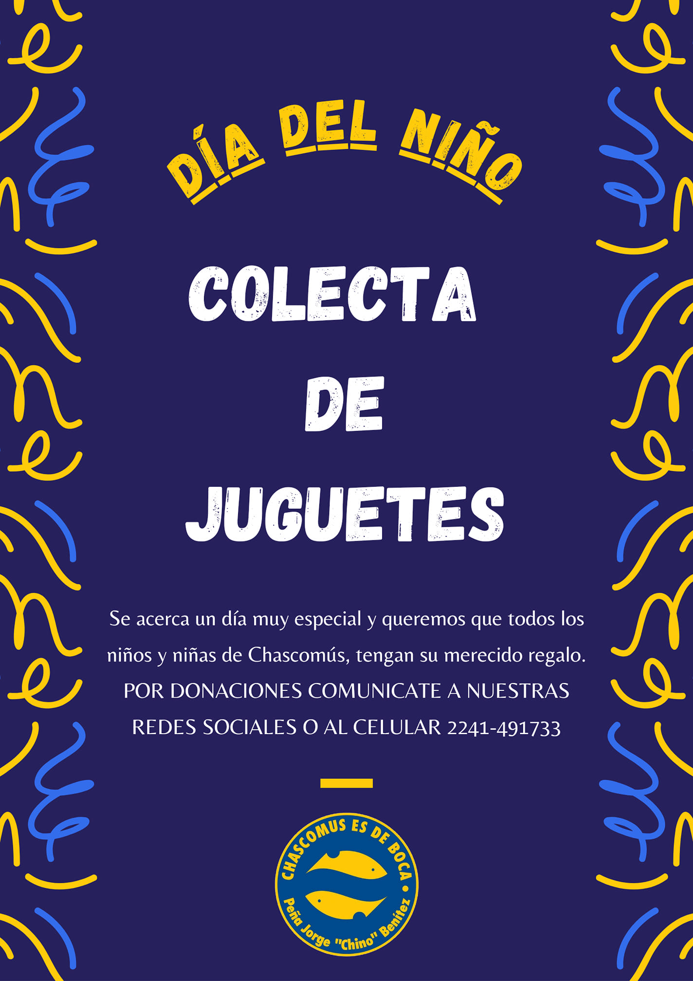 La Peña Jorge “Chino” Benítez inició colecta de juguetes y golosinas para el Día de las Infancias