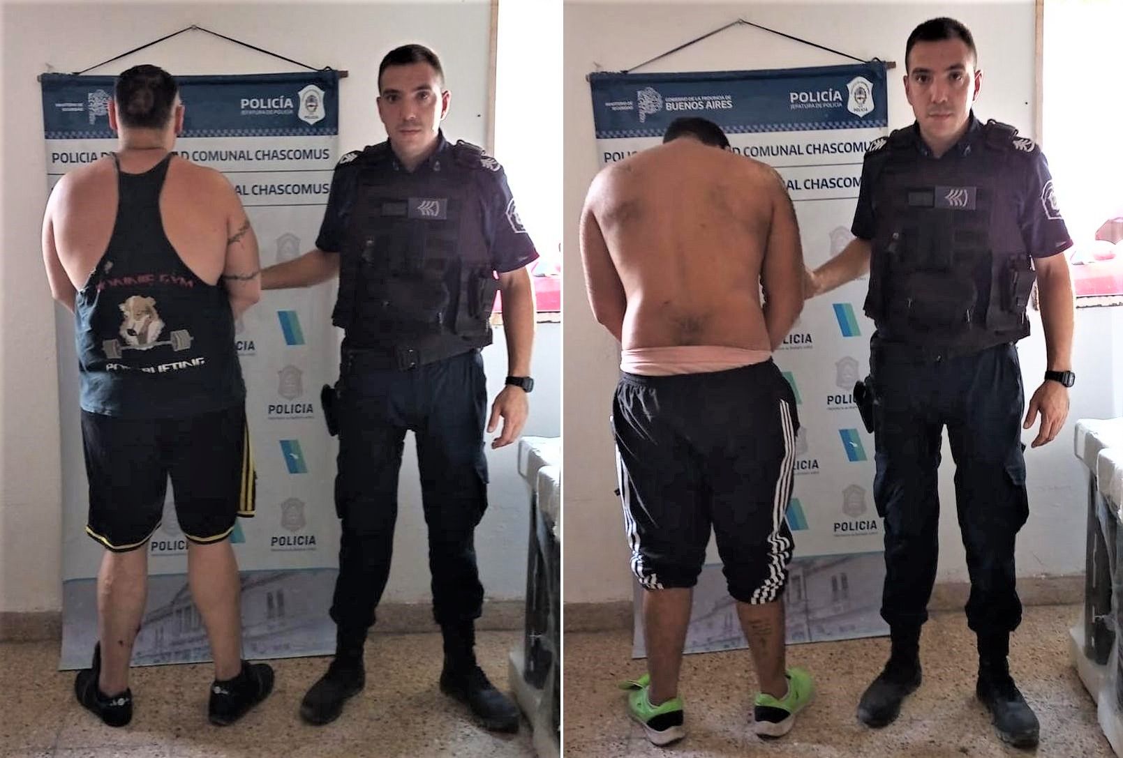 Dos masculinos detenidos por robo agravado por ser en poblado y en banda