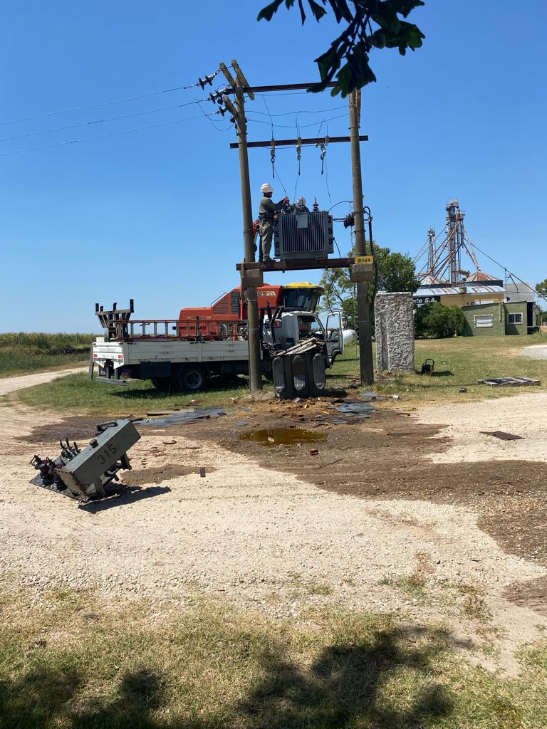 Edea denuncia el robo de cobre de transformadores ubicados en ruta 2