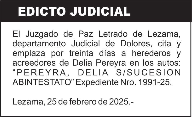 “PEREYRA, DELIA S/SUCESION ABINTESTATO”